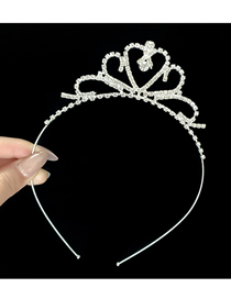 Fashion 15# Crystal Pendant Crown Headband Children's Alloy Geometric Crown Headband