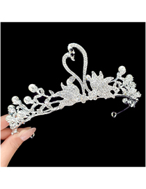 Fashion 16#little Swan Crown Children's Diamond And Pearl Geometric Crown