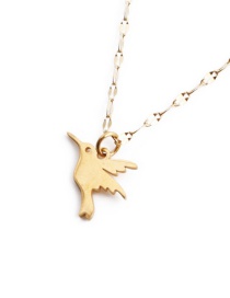 Fashion Gold Coloren-2 Titanium Steel Bird Necklace