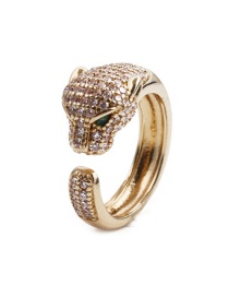 Fashion Gold Color Gold Color-plated Copper Leopard Head Ring