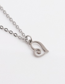 Fashion Rigid Color+o Sub-chain Titanium Steel Heart Necklace