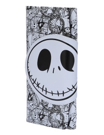 Fashion White Long Skull Print Cartoon Wallet