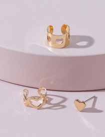 Fashion Gold Color Alloy Hollow Heart Earrings Set