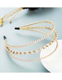 Fashion Pearl Alloy Diamond And Pearl Three-layer Headband