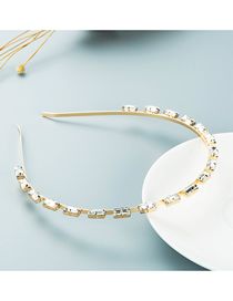 Fashion White Alloy Diamond-studded Three-dimensional Thin-edged Headband