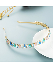 Fashion Full Water Drop Milky White Alloy Diamond Drop-shaped Color Diamond Headband