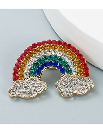 Fashion Rainbow Alloy Diamond Rainbow Brooch