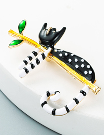 Fashion Black Cat Alloy Color Dripping Cat Brooch