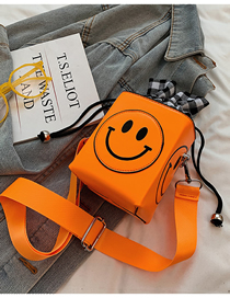Fashion Orange Smiley Square Crossbody Bag