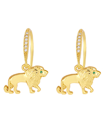 Fashion Lion Copper And Diamond Butterfly Lion Earrings