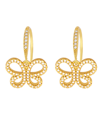 Fashion Butterfly Copper And Diamond Butterfly Lion Earrings