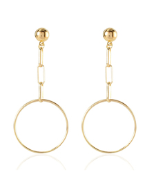 Fashion Gold Color Alloy Ring Chain Tassel Earrings