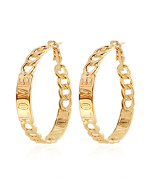Fashion Gold Color Geometric Letter Chain Earrings