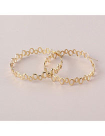 Fashion Gold Color Metal Circle Stitching Earrings