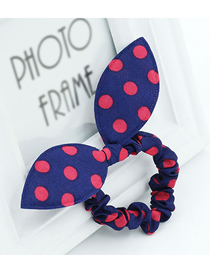 Fashion Color 8 9224 Polka Dot Bunny Ears Folded Hair Tie