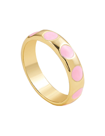 Fashion Pink Alloy Drip Oil Round Ring
