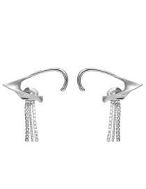Fashion Silver Color-3 Elf Tassel Non-hole Ear Bone Clip