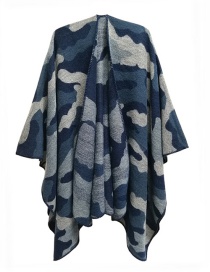 Fashion 05#navy Thickened Split Shawl With Printed Raw Edges