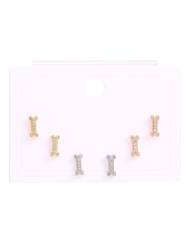 Fashion Bone Copper Inlaid Zirconium Bone Earring Set