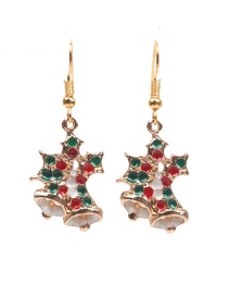 Fashion Bells Alloy Drop Oil Christmas Bell Earrings