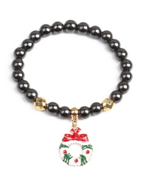 Fashion Gold Coloren Christmas Wreath Magnetic Beaded Christmas Snowflake Five-pointed Star Snowman Bracelet