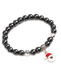 Fashion Silver Color Santa Magnetic Beaded Christmas Snowflake Five-pointed Star Snowman Bracelet