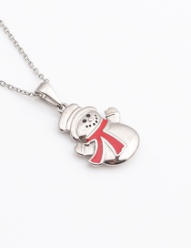 Fashion D Yeti Stainless Steel Christmas Tree Bell Snowman Necklace