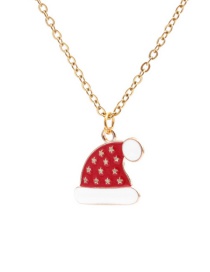 Fashion Christmas Hat Necklace Alloy Dripping Christmas Hat Necklace
