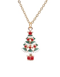 Fashion Christmas Tree A Alloy Drop Oil Christmas Snowflake Snowman Christmas Tree Necklace