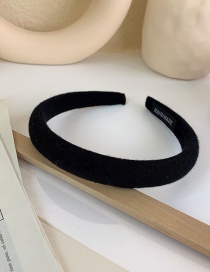 Black Fabric Patch Sponge Wide Brim Headband