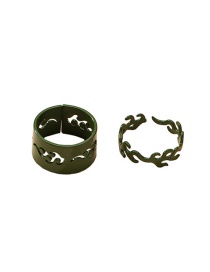 Fashion Green Alloy Geometric Ring Set