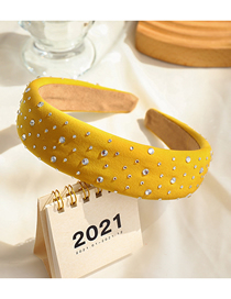 Fashion Yellow Pure Color Stick Drill Sponge Headband