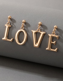 Fashion Gold Geometric Letter Earrings Set