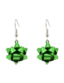 Fashion Green Alloy Geometric Folding Earrings