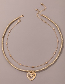 Fashion Gold Alloy Love Letter Multilayer Necklace