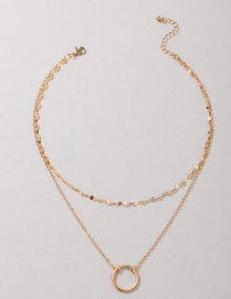 Fashion Gold Alloy Hollow Round Multilayer Necklace