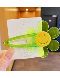 Fashion Fluorescent Green Flowers Acrylic Smiley Sun Flower Hairpin