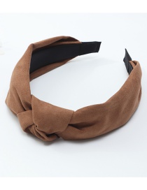 Fashion Brown Coffee Fabric Cross Headband