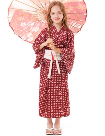 Fashion Girl Printed Cardigan With Waistband Kimono Skirt