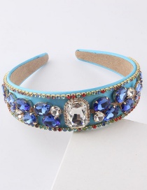 Fashion Blue Metal Diamond-studded Geometric Headband