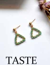 Fashion Triangle Metal Diamond-studded Geometric Triangle Earrings