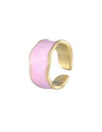 Fashion Pink Alloy Dripping Irregular Opening Ring