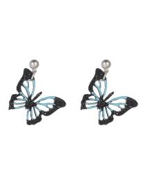 Fashion Silver Color Hollow Butterfly Stud Earrings