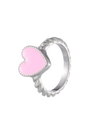 Fashion Pink Irregular Dripping Heart-shaped Ring