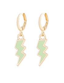 Fashion Green Alloy Oil Drop Lightning Earrings