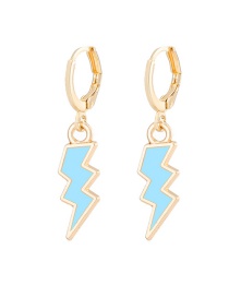 Fashion Blue Alloy Oil Drop Lightning Earrings