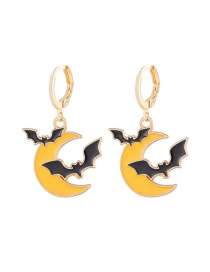 Fashion Crescent Moon Alloy Dripping Crescent Moon Pumpkin Cat Earrings