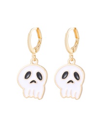 Fashion Skeleton Ghost Alloy Dripping Crescent Moon Pumpkin Cat Earrings