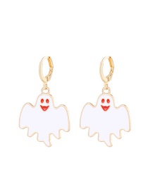 Fashion Flying Ghost Alloy Dripping Crescent Moon Pumpkin Cat Earrings