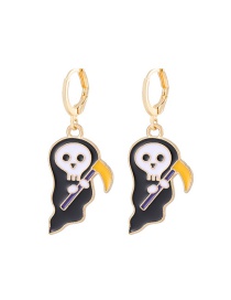 Fashion Grim Reaper Alloy Dripping Crescent Moon Pumpkin Cat Earrings